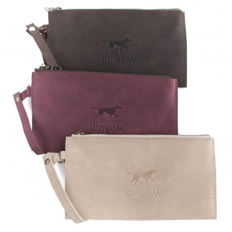 Makeup bag Cosmetics bag Lather purse Clutch bag Etsy