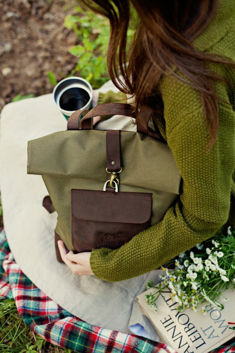 Waxed Canvas and Leather Backpack Canvas and Leather Etsy