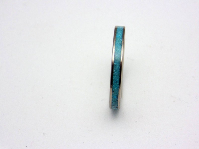 Genuine Turquoise Band Titanium and Turquoise stacking ring
