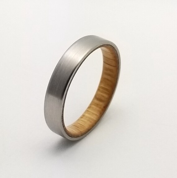 Womens Titanium Wedding Band Reclaimed Barn Wood Womens Etsy