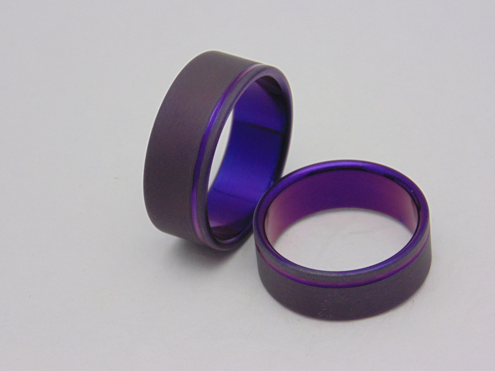 Plum Crazy Purple Wedding Band Set Etsy