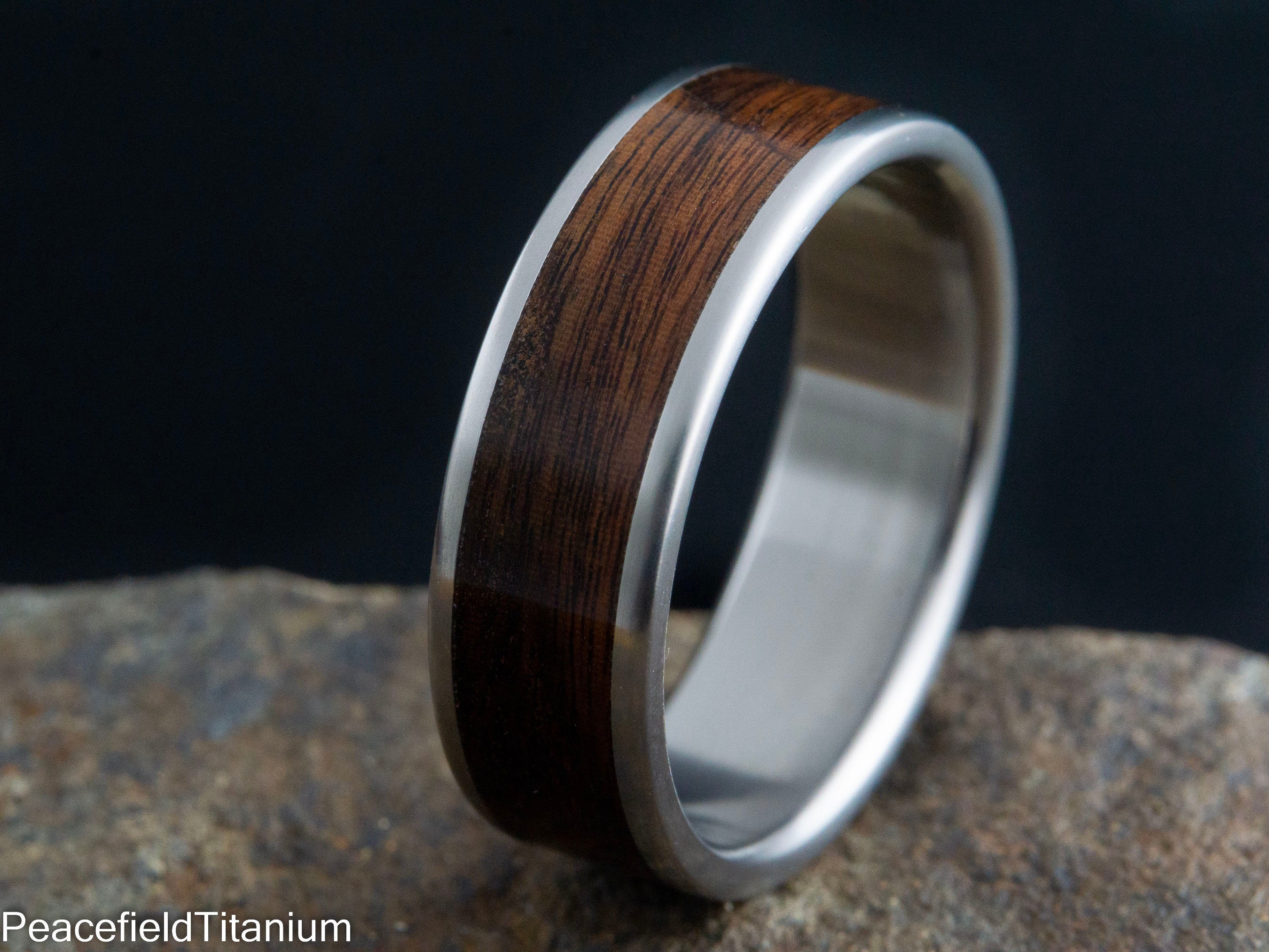Rosewood Inlayed Titanium Wedding Ring Wood Ring for Men - Etsy