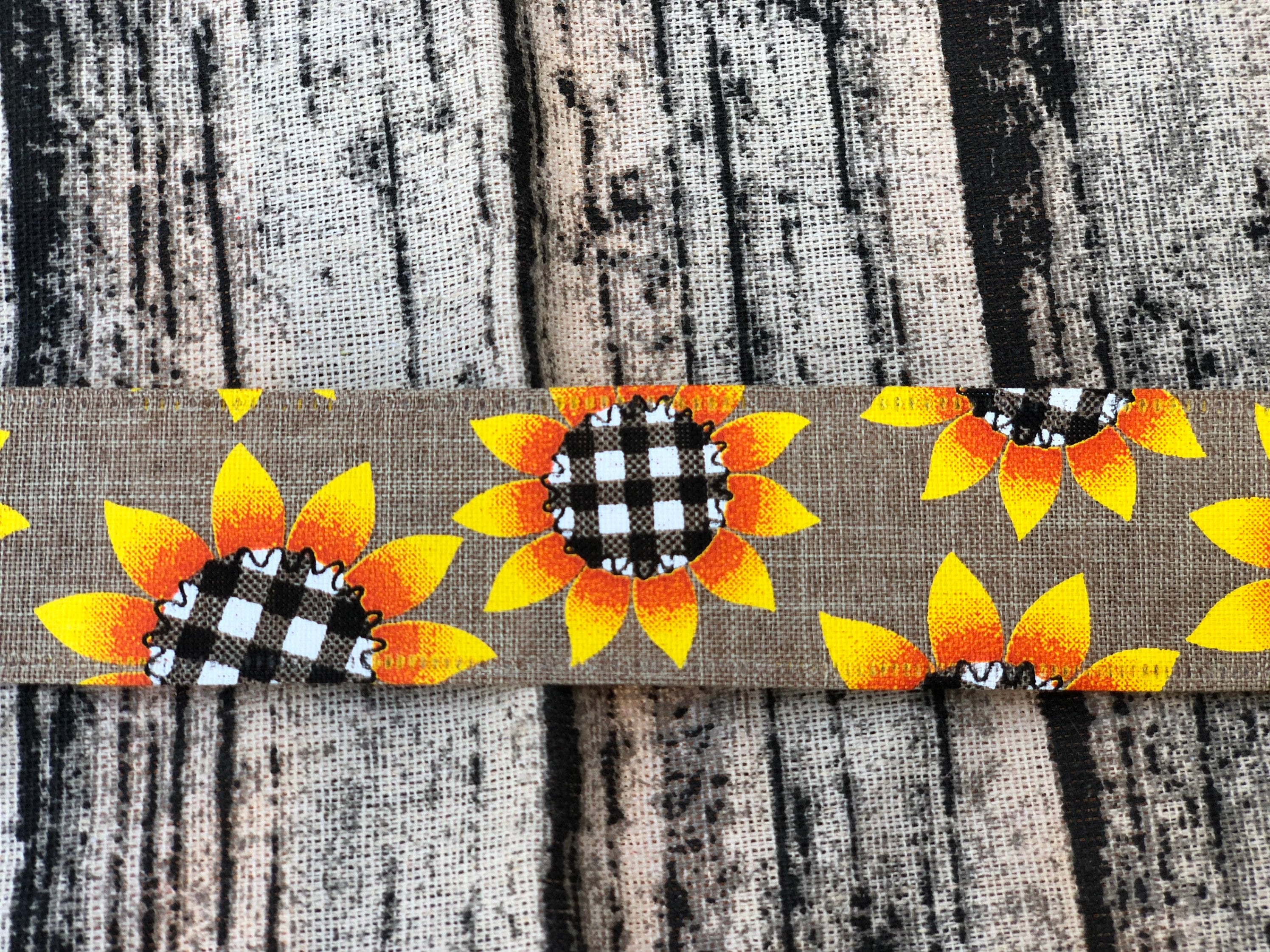 Sunflower Ribbon / Wired Sunflower Ribbon / Fall Ribbon / Etsy