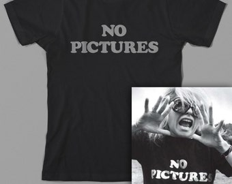 No Pictures T Shirt as worn by Debbie Harry, Deborah, 70s, classic rock, punk, disco - Graphic Tee, All Sizes & Colors