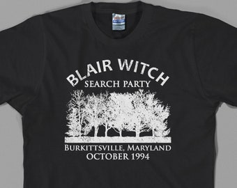 Blair Witch Project Search Party T Shirt, team found footage halloween october 1994 paranormal horror movie shirts tee 90s graphic, 1999