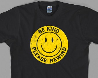 Be kind please rewind T Shirt, vhs logo, vcr, video cassette, tape, vintage, recorder, 80s - Graphic tee, All Sizes & Colors
