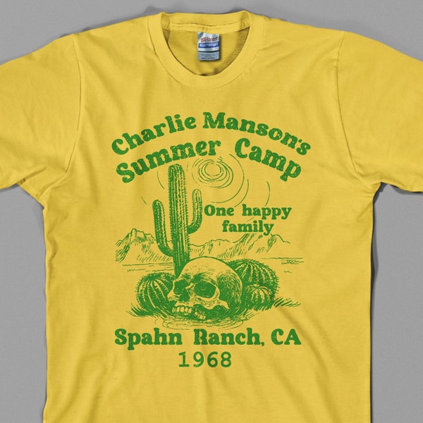 Charles Manson Summer Camp Shirt charlie Serial Killer Family Sharon Tate horror spahn ranch 1968 helter skelter cult Unisex Pun