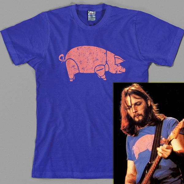 David Gilmour Pig, Pink Floyd Animals T Shirt, As worn by, 1977, the wall syd barrett, roger waters, dark side moon, Graphic Tee