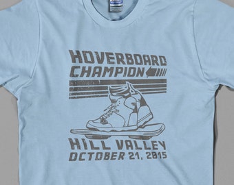 Hoverboard Champion T Shirt  -  back to the future, marty mcfly, hill valley hover board, 80s film - Graphic Tee, All Sizes & Colors