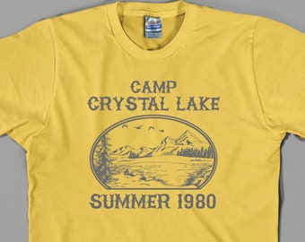 Camp Crystal Lake T Shirt Friday the 13th Vintage Jason Horror Movie Voorhees Shirts Camp Counselor Tee 80s Graphic, Summer 1980