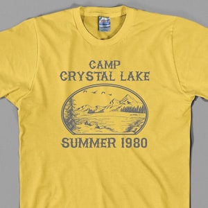 Camp Crystal Lake T Shirt Friday the 13th Vintage Jason Horror Movie Voorhees Shirts Camp Counselor Tee 80s Graphic, Summer 1980