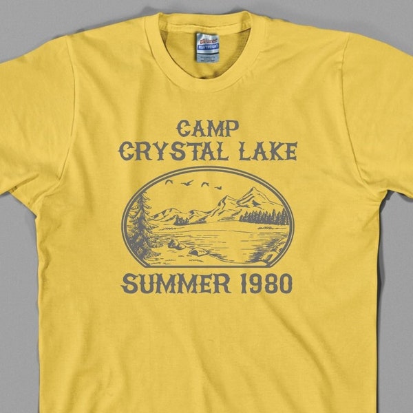 Camp Crystal Lake T Shirt Friday the 13th Vintage Jason Horror Movie Voorhees Shirts Camp Counselor Tee 80s Graphic, Summer 1980