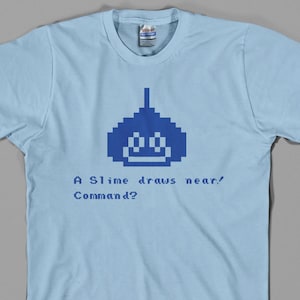Dragon Warrior Quest T Shirt - blue slime, videogame, nes, snes, 8 bit, pixel, super nintendo, sega - Graphic tee, All Sizes