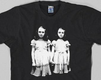 Grady Twins inspired T Shirt, overlook hotel, motel, Jack Torrance, room 217 horror 1980 kubrick redrum motel novel redrum king