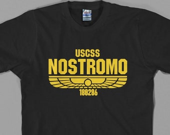 Nostromo T Shirt Alien Aliens xenopmorph movie uscss weyland utani ellen horror ripley ridley scott sci fi - Graphic tee, Unisex