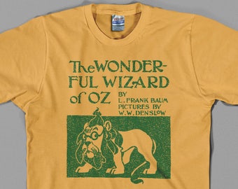 Lion, Domain, Cowardly Tee, - Dorthy, Colors & All Book Scarecrow, T Wizard Sizes Graphic \'original Cover\' Public Man, Tin Etsy of Shirt Oz