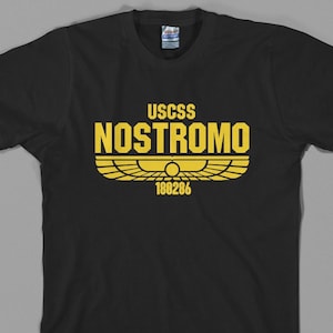 Nostromo T Shirt Alien Aliens xenopmorph movie uscss weyland utani ellen horror ripley ridley scott sci fi - Graphic tee, Unisex