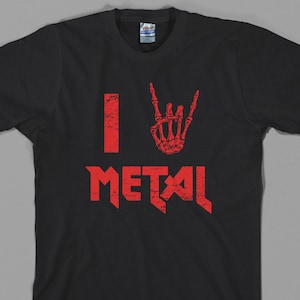 I Heart Metal T Shirt, love, heavy, rock, punk, iron madien, judas priest, ozzy, megadeth, metallica, 80s - Graphic Tee, All Sizes & Colors