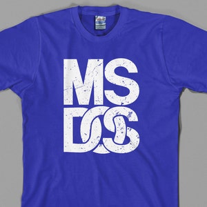 MS Dos T Shirt Vintage Retro Computer Logo Windows 80er Jahre Basic Geek Geschenk, Unisex