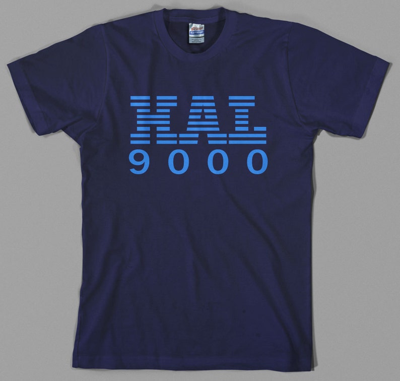 2001 Space Odyssey HAL T Shirt 9000, ibm, retro computer, logo, stanley kubrick, sci fi, film, cinema, Graphic Tee, All Sizes & Colors image 1