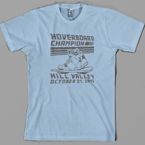 Hoverboard Champion T Shirt back to the future, marty mcfly, hill valley hover board, 80s film Graphic Tee, All Sizes & Colors image 1