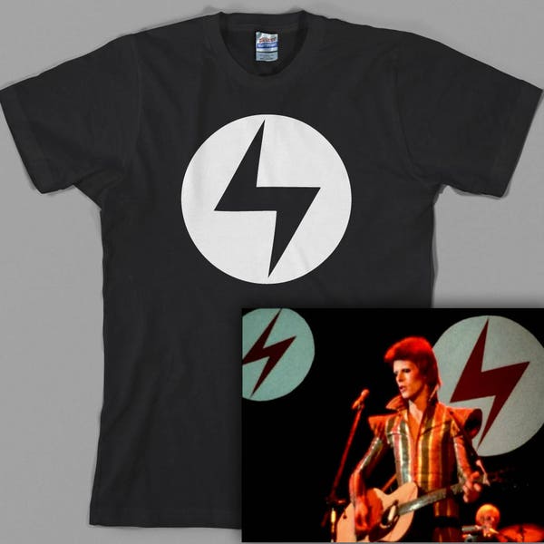 Ziggy Stardust inspired T Shirt Lightning bolt Aladdin Sane Rebel 70s classic rock Graphic Tee, All Sizes & Colors