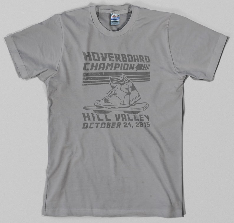 Hoverboard Champion T Shirt back to the future, marty mcfly, hill valley hover board, 80s film Graphic Tee, All Sizes & Colors image 4