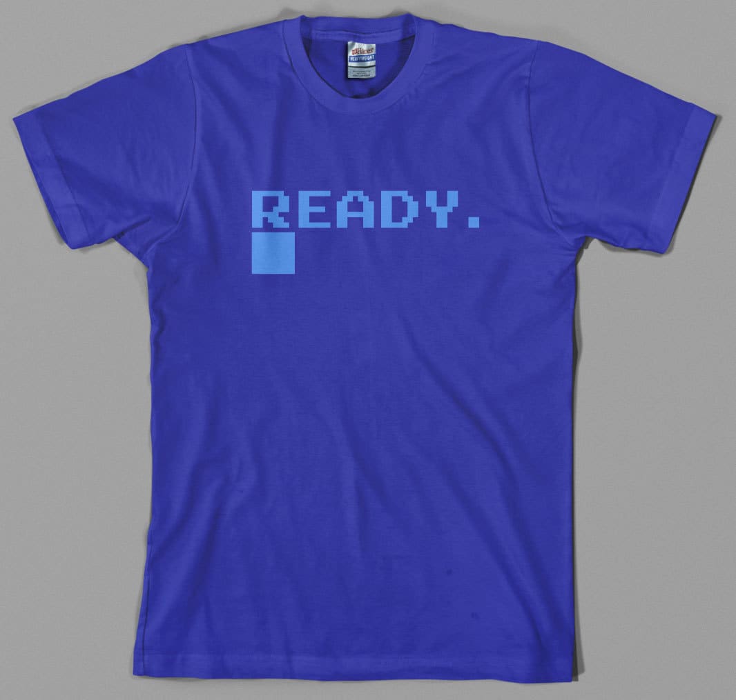 Commodore T Shirt  - c64, micro computer, ready, logo, defunct, retro, pc, videogame, pixel - All sizes & colors available