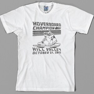 Hoverboard Champion T Shirt back to the future, marty mcfly, hill valley hover board, 80s film Graphic Tee, All Sizes & Colors image 3