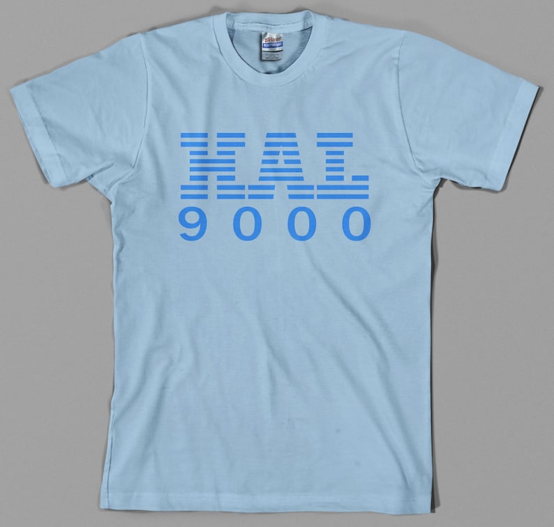 2001 Space Odyssey HAL T Shirt 9000, ibm, retro computer, logo, stanley kubrick, sci fi, film, cinema, Graphic Tee, All Sizes & Colors image 2