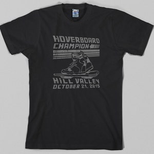 Hoverboard Champion T Shirt back to the future, marty mcfly, hill valley hover board, 80s film Graphic Tee, All Sizes & Colors image 5