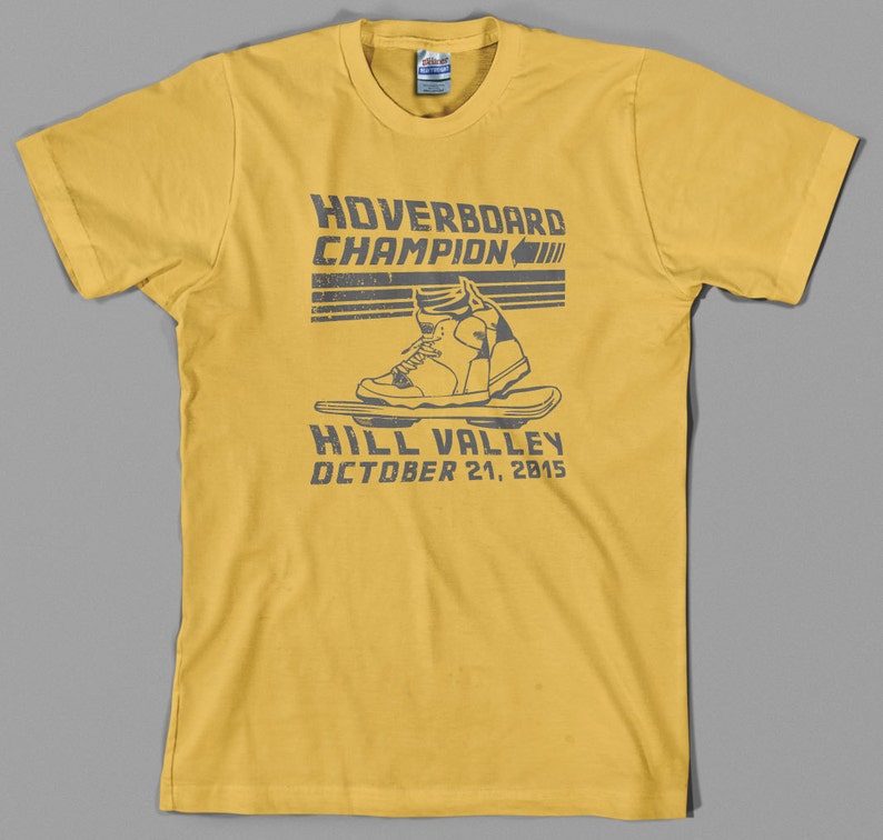 Hoverboard Champion T Shirt back to the future, marty mcfly, hill valley hover board, 80s film Graphic Tee, All Sizes & Colors image 2