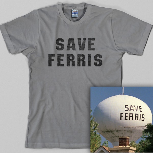 Ferris Bueller T Shirt - save ferris, anni ' 80 film, commedia, Graphic Tee, tutte le taglie e colori