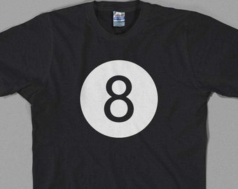 8 Ball T-shirt, Magic Eight Ball, Billiards, Pool, League, Gifts, Gameroom, 70s, 80s, retro vintage, Graphic tee, All Sizes