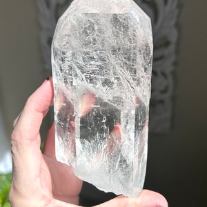 5.1” Optical Gazing Himalayan Quartz Point w/ Mountainscape and Elestial Growth on Back - Kullu Valley