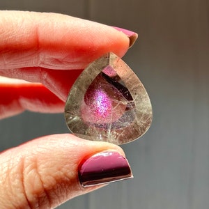 1.0”, 25ct Extremely Rare - PINK Fire Quartz Covellite with Flash- Brazil