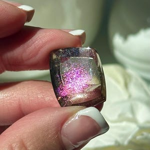 0.8”, 25ct Extremely Rare - PINK Fire Quartz Covellite with Flash- Brazil