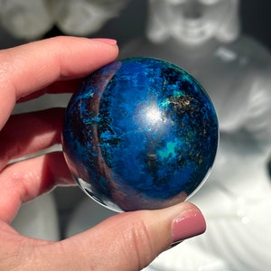 53mm Quantum OCHO Sphere with Shattuckite, Malachite, Chrysocolla, Quartz, Azurite, Dioptase, Hematite and Cooperite - Namibia
