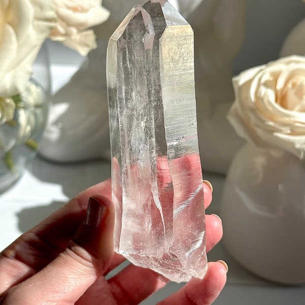 4.8” RARE Tantric Twin Himalayan Quartz Point with, Isis face, and Window - Kullu Valley, India
