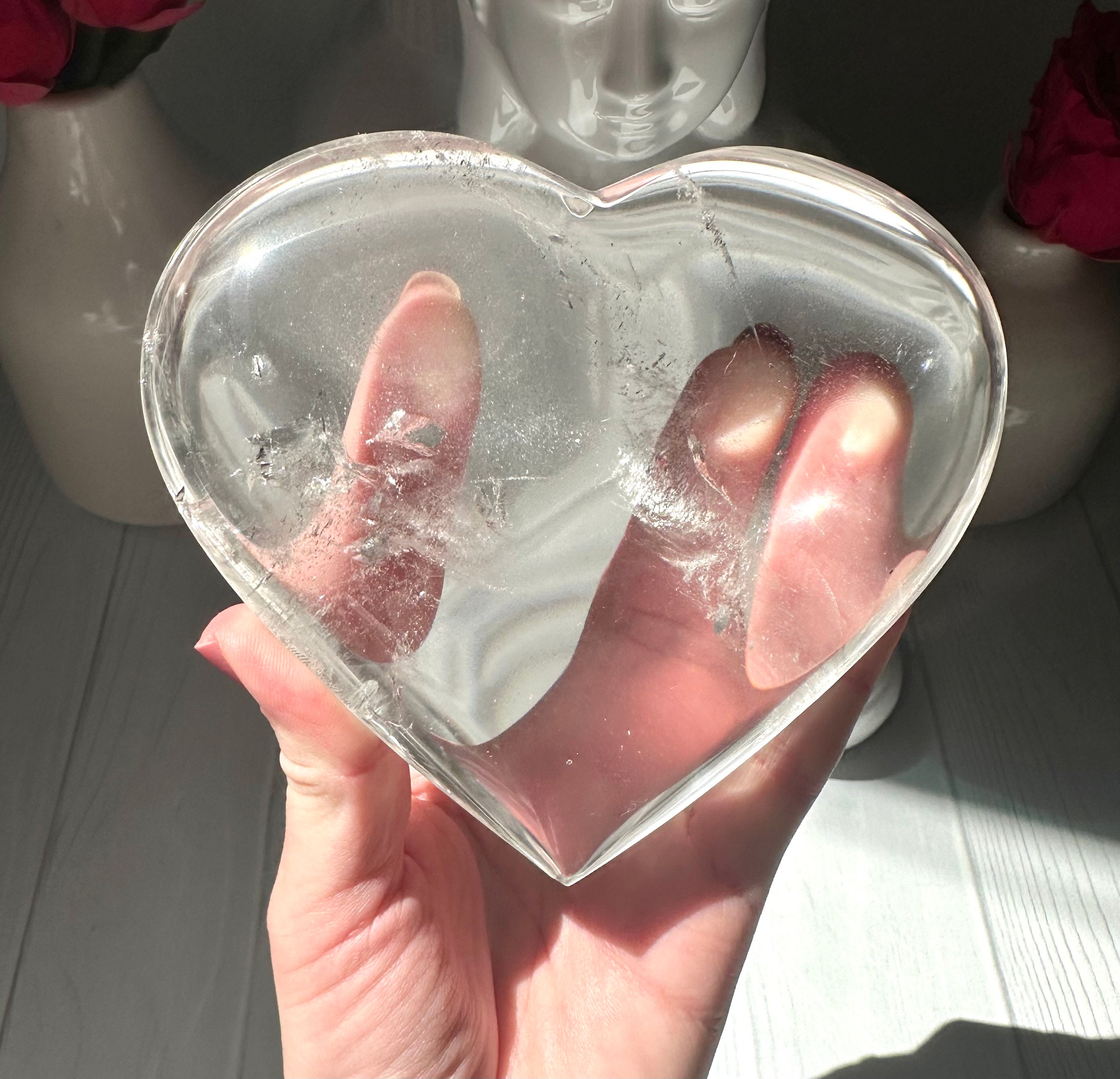 4.9インチ レムリアンクォーツハート - ブラジル産 - Etsy 日本