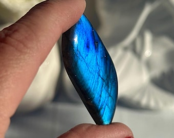 Labradorita azul agua de 2,1" de alta calidad, rara, de Madagascar