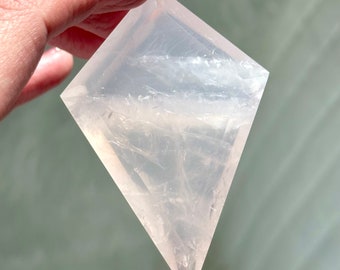 2.8" Faceted Rose Quartz Diamond - Brazil