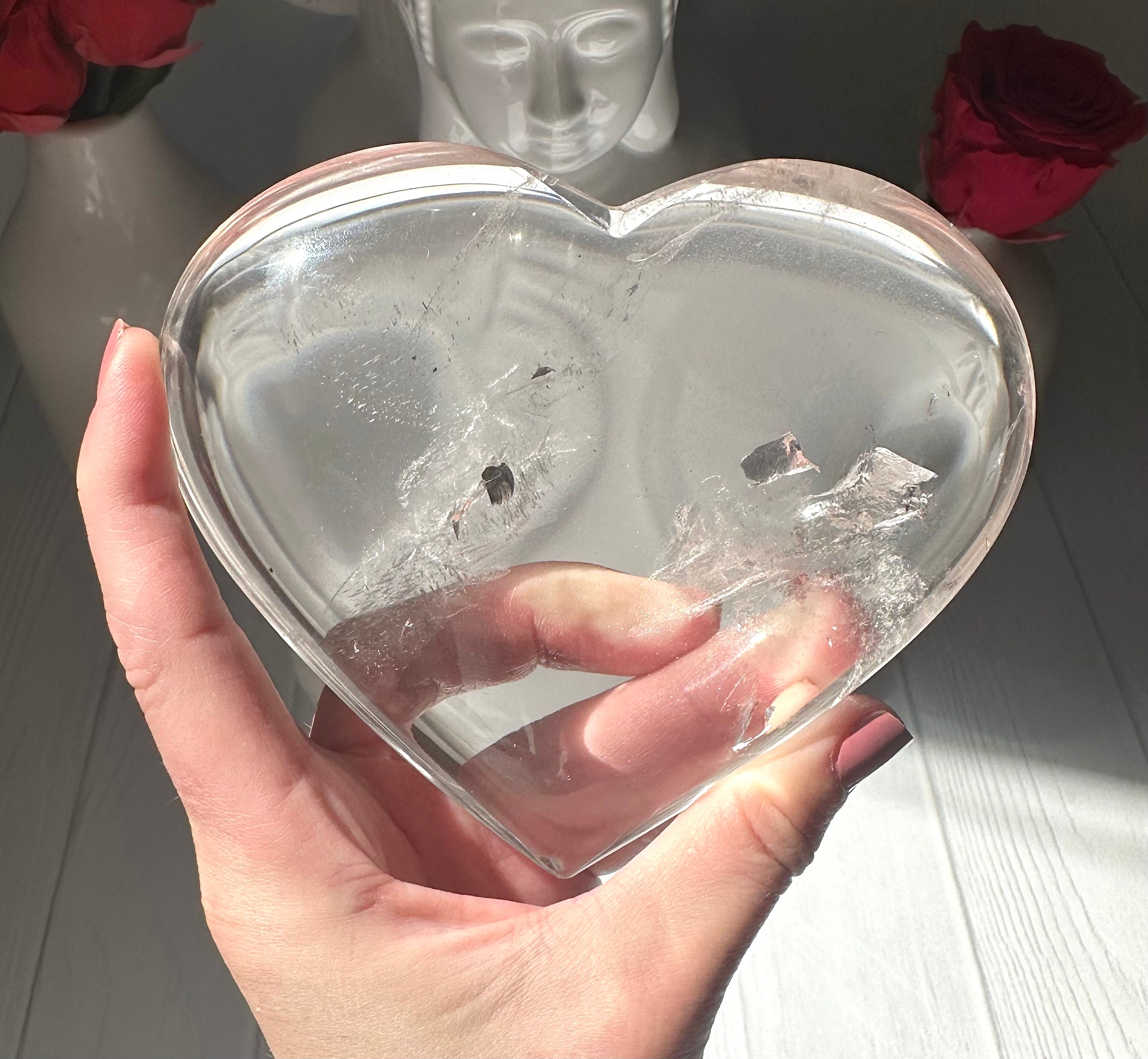 4.9インチ レムリアンクォーツハート - ブラジル産 - Etsy 日本