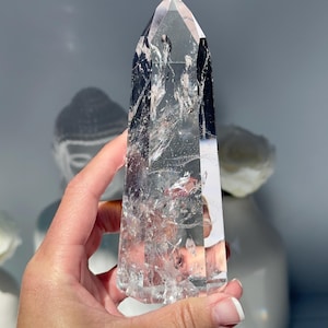 Ponta de Quartzo Lemuriana de 5,5” com Arco-Íris - Minas Gerais, Brasil