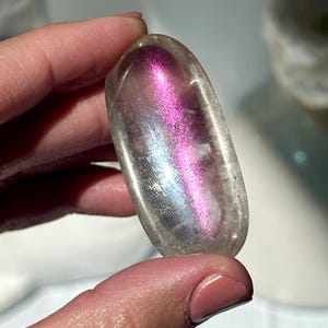 1.9”, 85ct XL VERY Rare - PINK Fire Quartz Covellite with Flash- Brazil