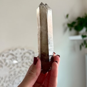 4.6” VERY RARE Double Terminated Dauphine Twin Smoky Quartz with Record Keepers - New Find - Northern Cape, South Africa