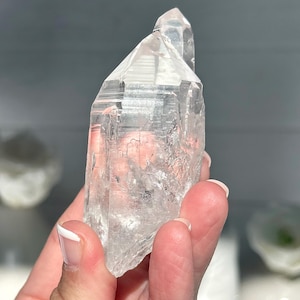 3.2” Lemurian Quartz Point with Linear Ridges, Record Keepers and Crystal Antenna - Brazil