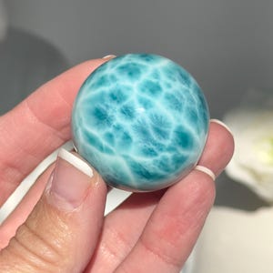 36mm” High Quality Mesmerizing Larimar Sphere - Dominican Republic
