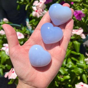 YOU CHOOSE -1 Dreamy Blue Chalcedony Heart