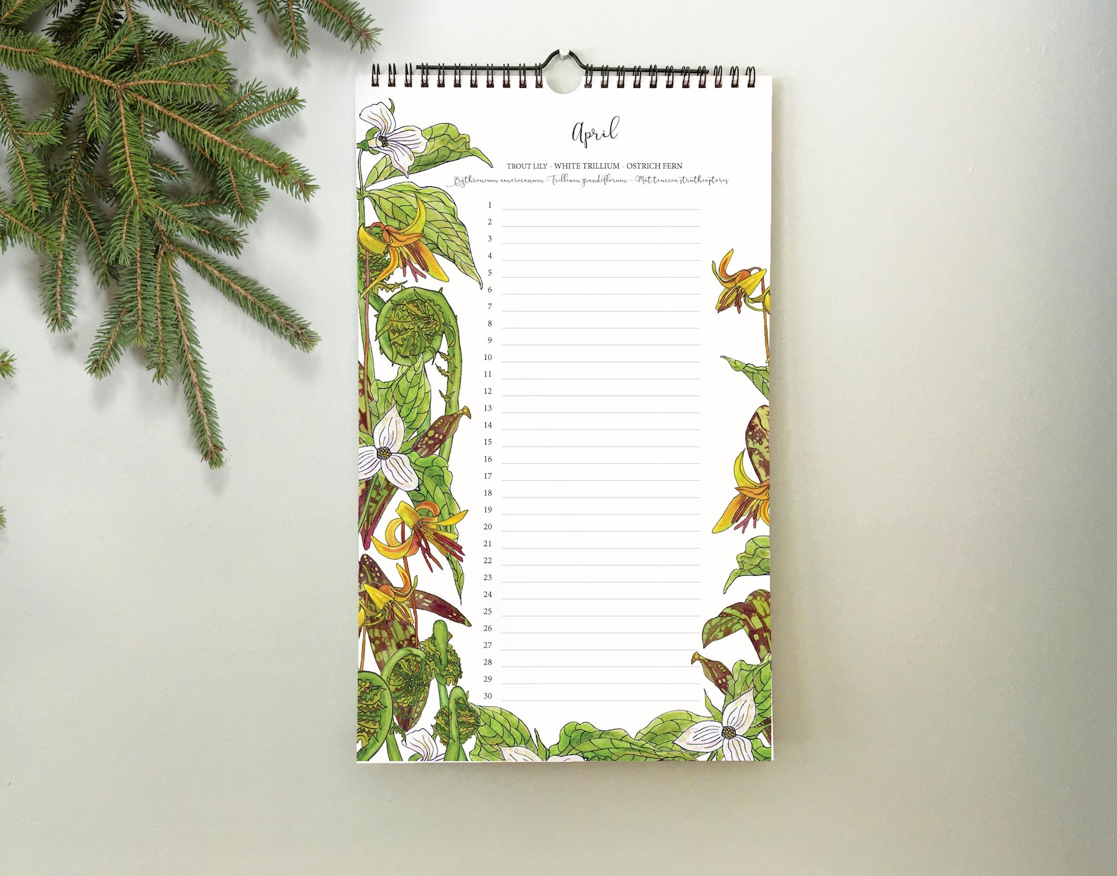Native Plants Perpetual Birthday Calendar